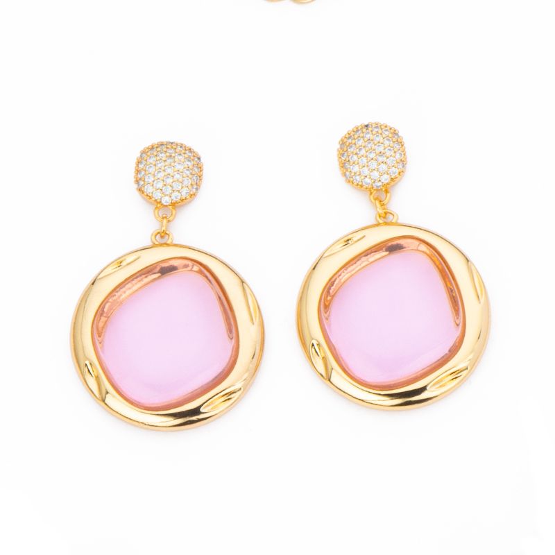 Barbieri Orecchini Metallo Gold e Cristallo Rose