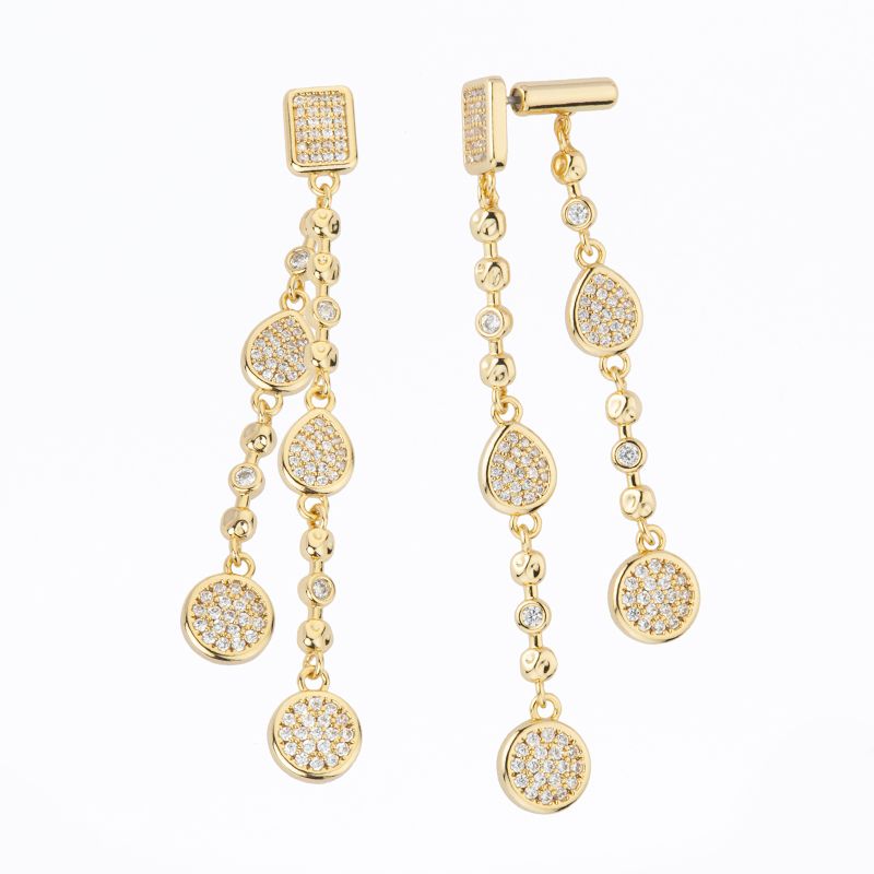 Barbieri Orecchini Metallo Dorato con Zirconi