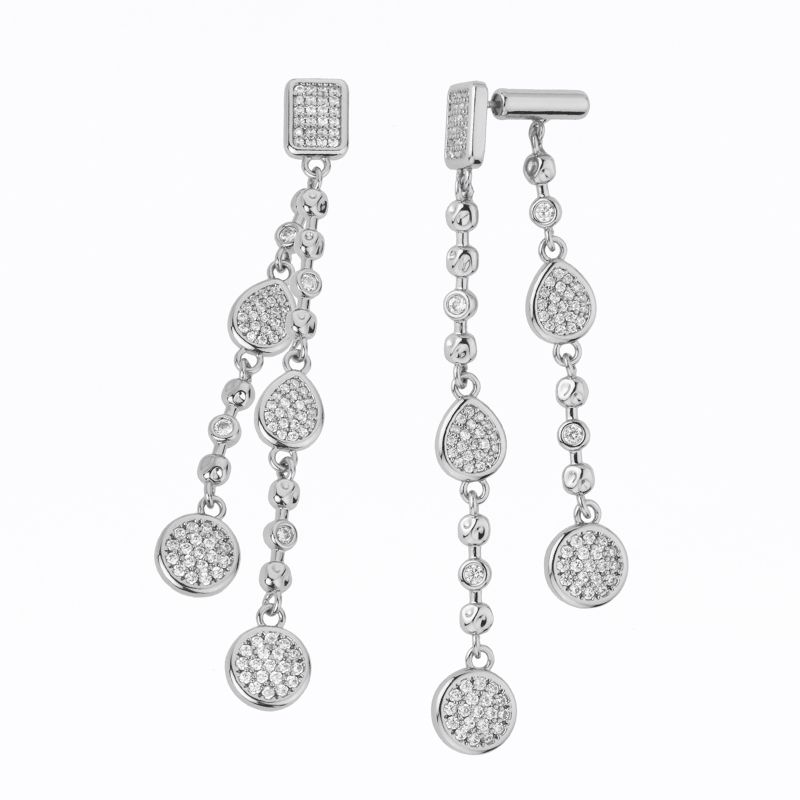 Barbieri Orecchini Metallo Rodiato con Zirconi