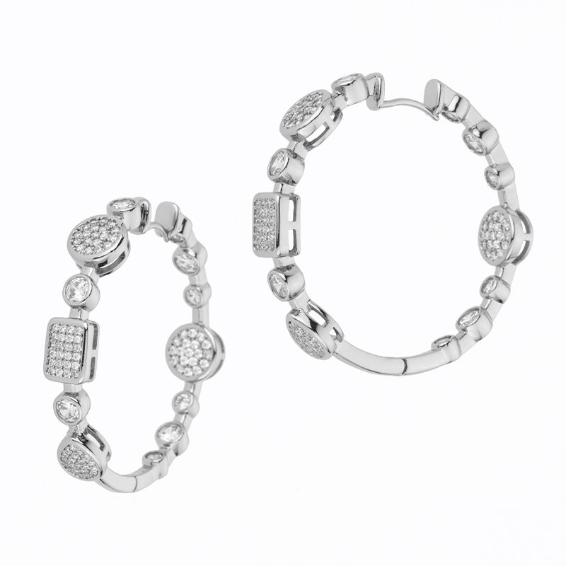 Barbieri Cerchi Metallo Rodiato con Zirconi