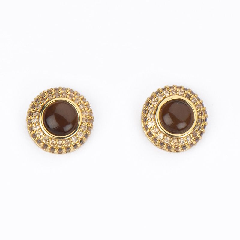 Barbieri Orecchini Metallo Dorato Cristallo e Zirconi