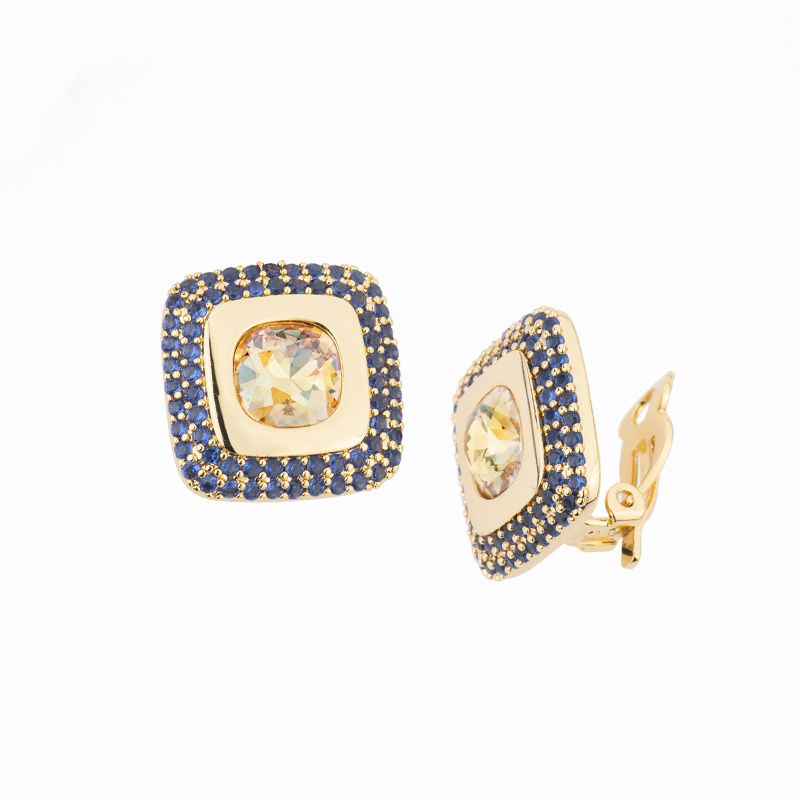 Barbieri Orecchini Metallo Dorato Cristallo e Zirconi