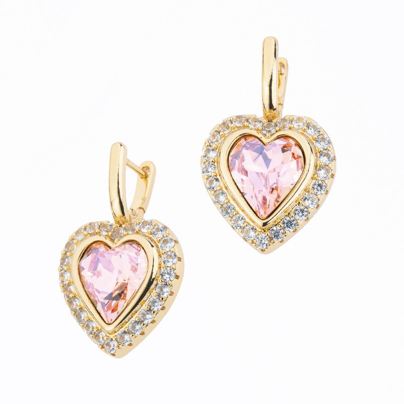 Barbieri Orecchini Metallo Dorato Cuore Rosa