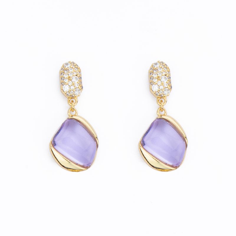 Barbieri Orecchini Metallo Dorato Cristalli e Zirconi