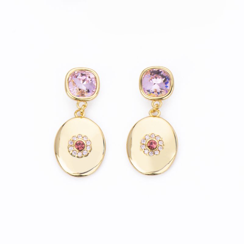 Barbieri Orecchini Metallo Gold Cristallo e Zirconi