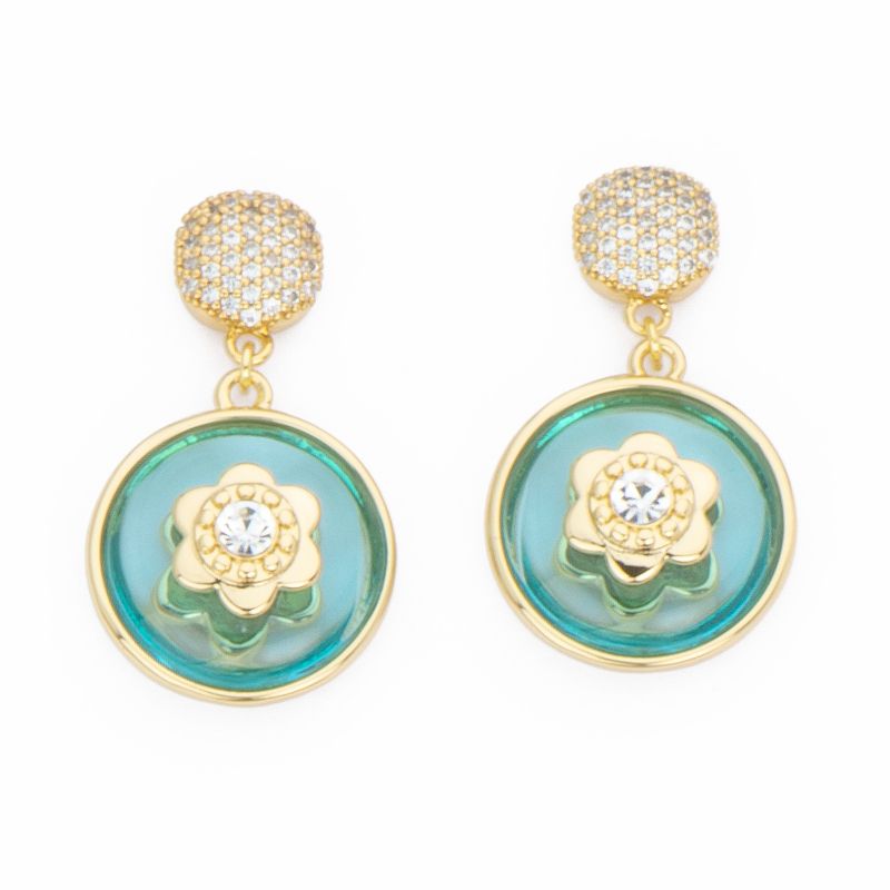 Barbieri Orecchini Metallo Gold Cristallo e Zirconi