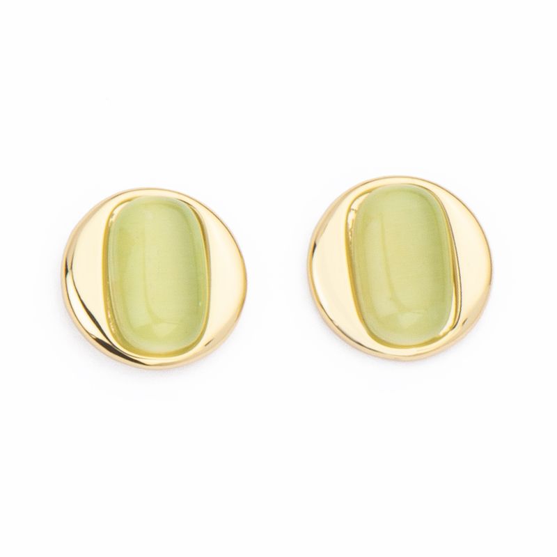 Barbieri Orecchini Metallo Gold Cat Eye Verde