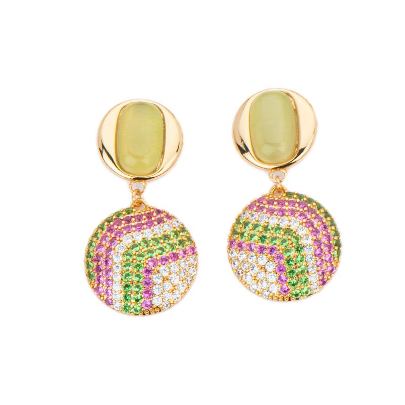 Barbieri Orecchini Metallo Gold Cat Eye e Zirconi