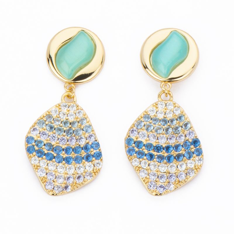 Barbieri Orecchini Metallo Gold Cat Eye e Zirconi