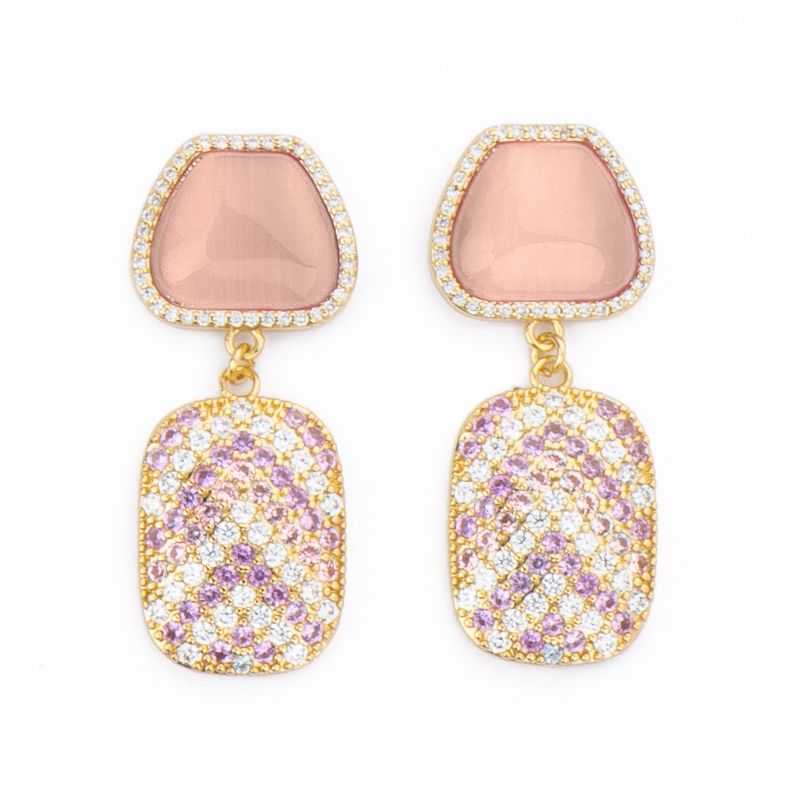 Barbieri Orecchini Metallo Gold Cat Eye e Zirconi