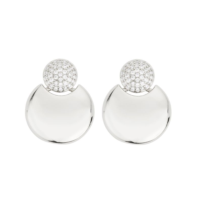Barbieri Orecchini Metallo e Zirconi Bianchi