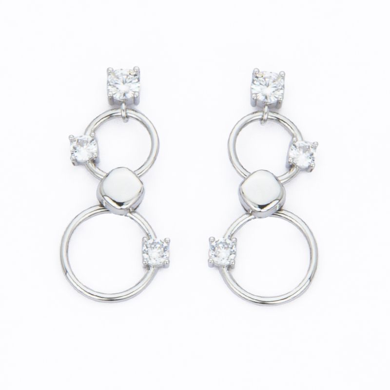 Barbieri Orecchini Metallo Cerchi con Zirconi
