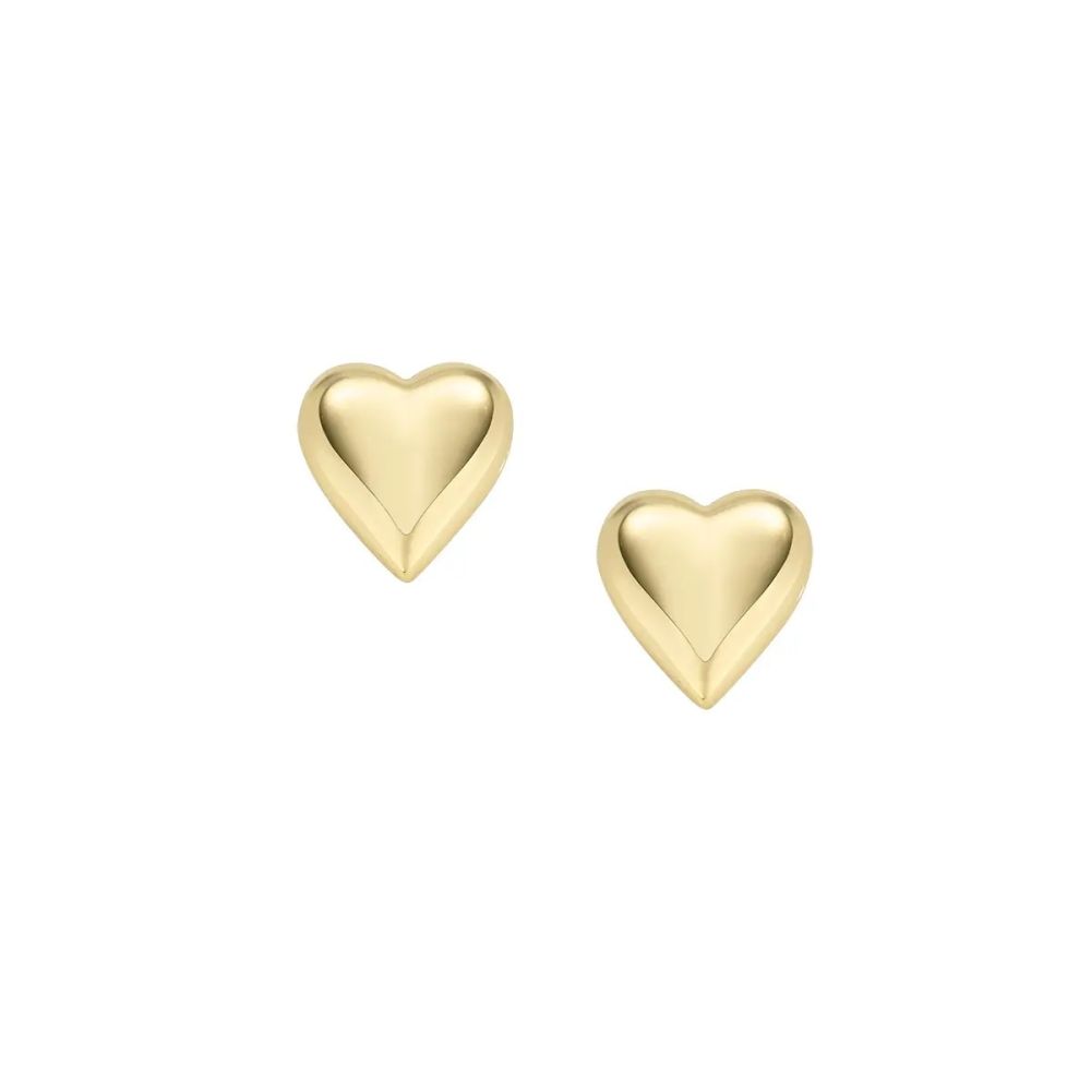 Amen Orecchini Argento Gold Cuore Bombato