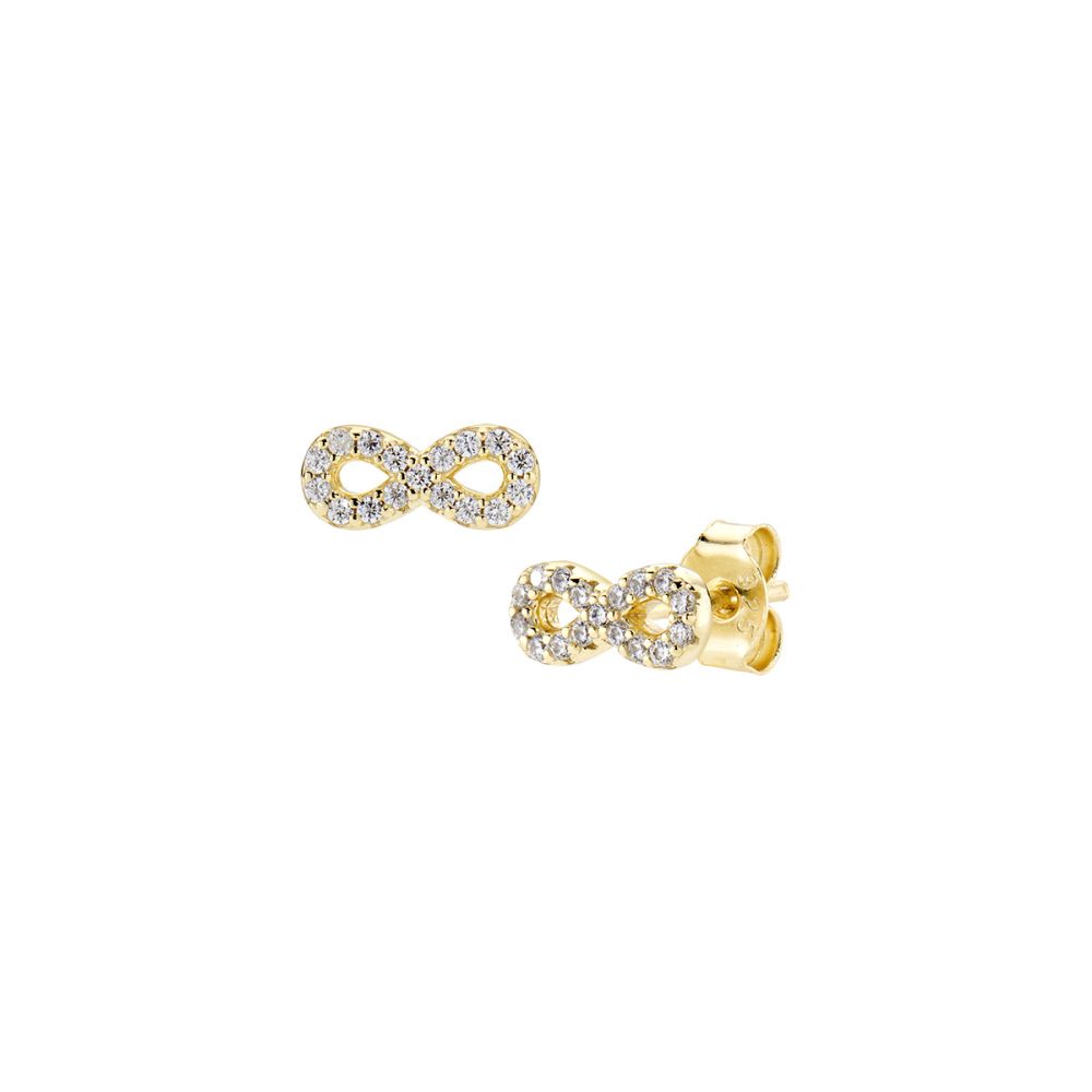 Amen Orecchini Argento Gold Infinito Zirconato