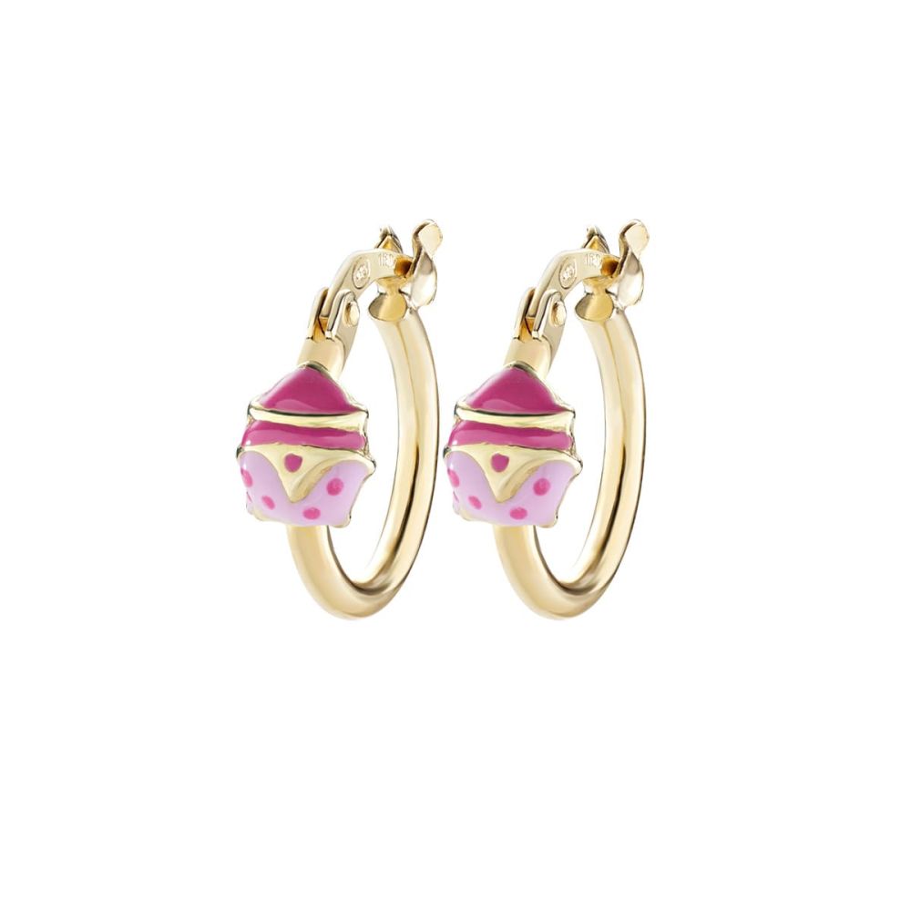 Amen Cerchi Argento Dorato Smalto Rosa e Fucsia