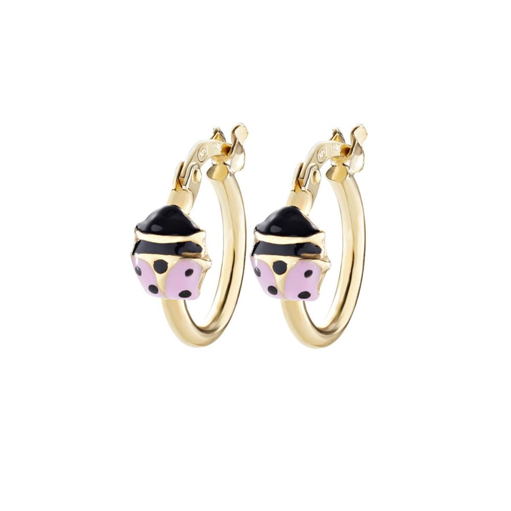 Amen Cerchi Argento Dorato Smalto Rosa e Nero