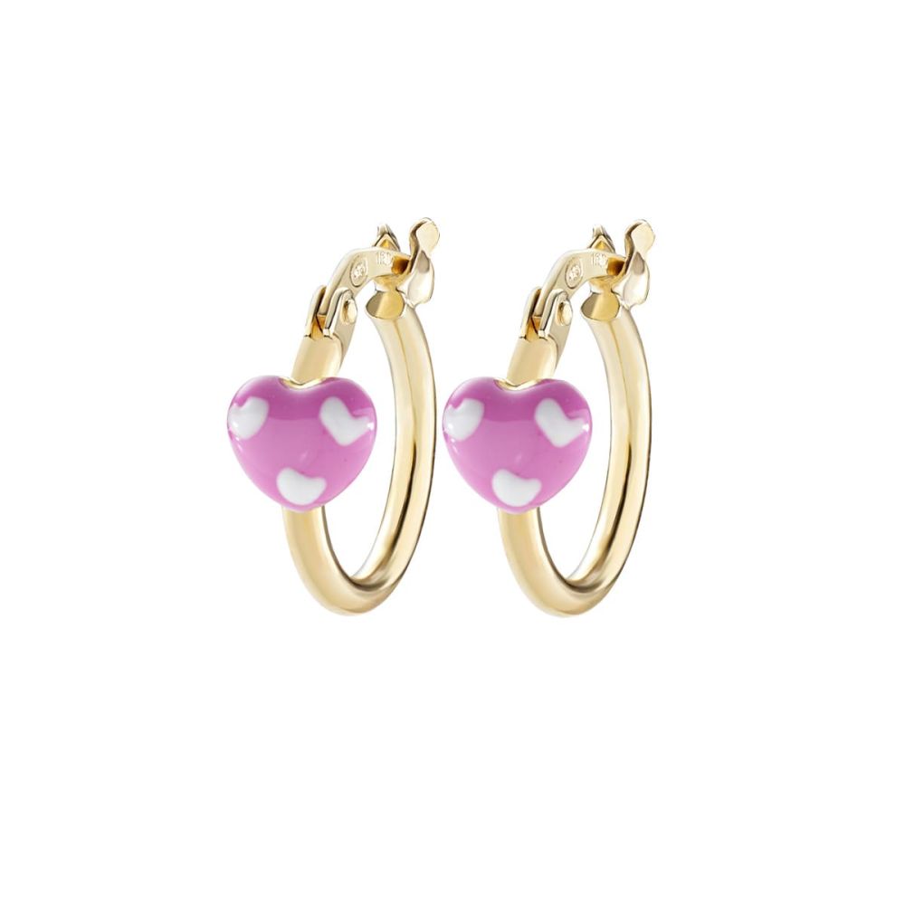 Amen Cerchi Argento Dorato Smalto Rosa e Bianco