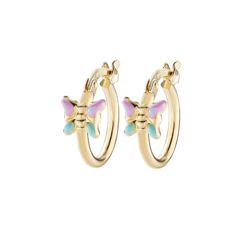 Amen Cerchi Argento Dorato Smalto Rosa e Azzurro