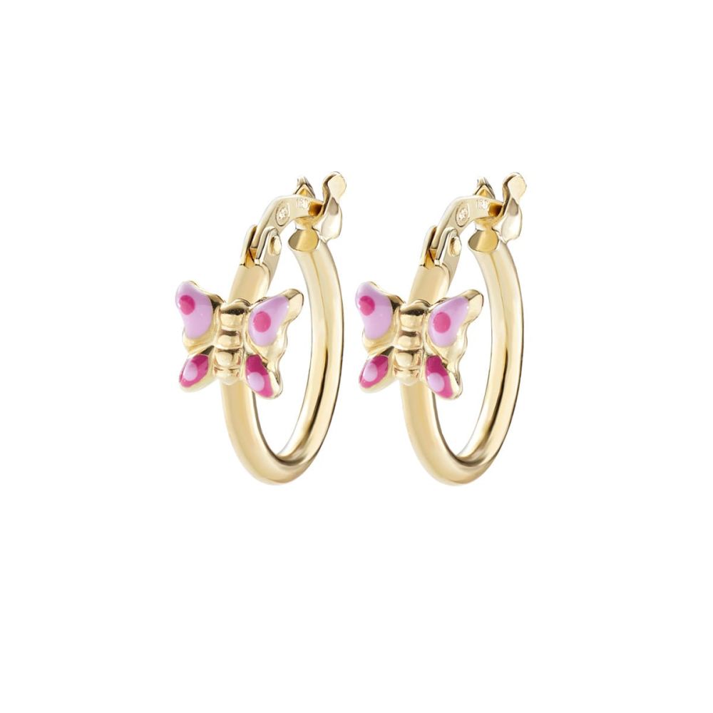 Amen Cerchi Argento Dorato Smalto Rosa e Fucsia