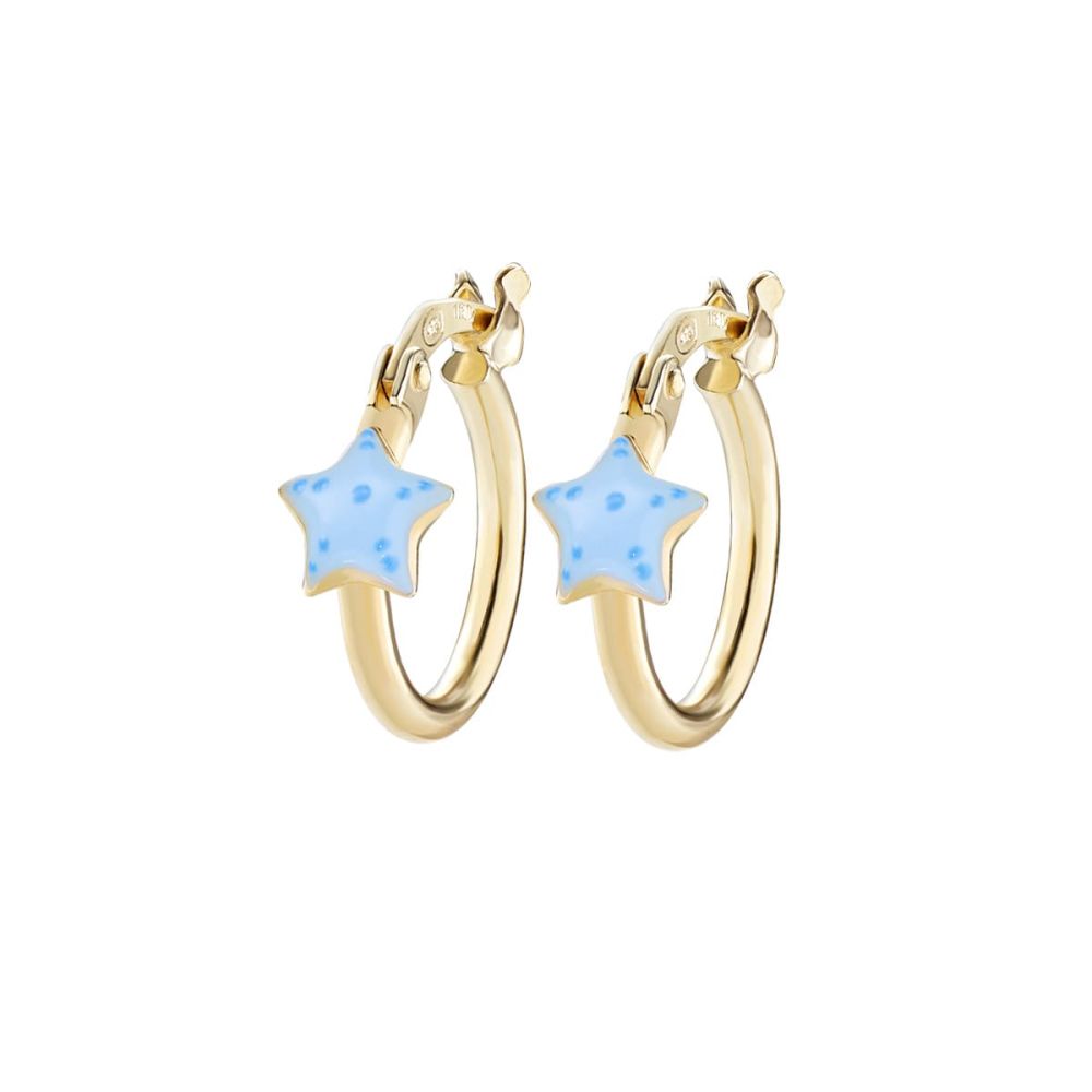 Amen Cerchi Argento Dorato Smalto Azzurro e Blu