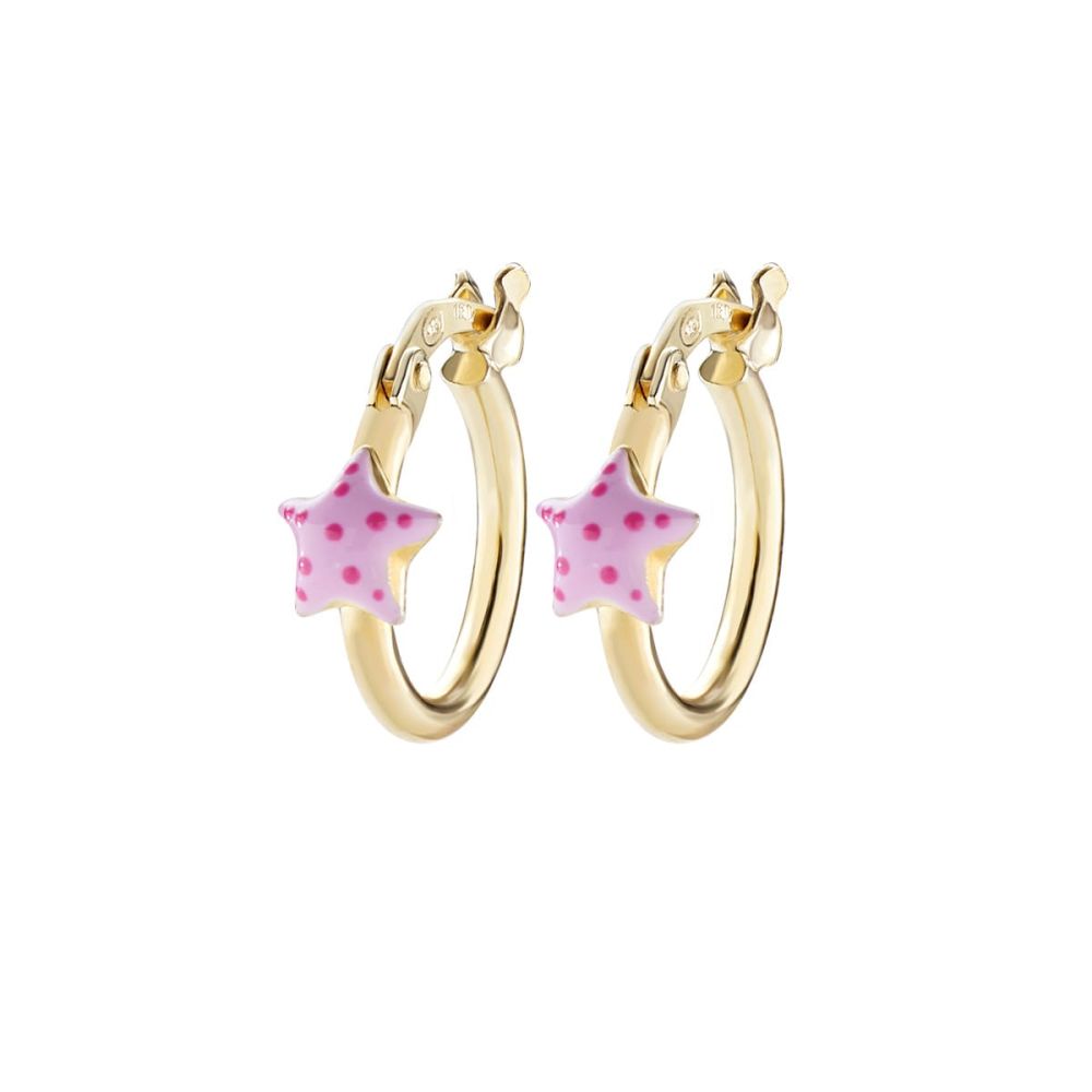 Amen Cerchi Argento Dorato Smalto Rosa e Fucsia