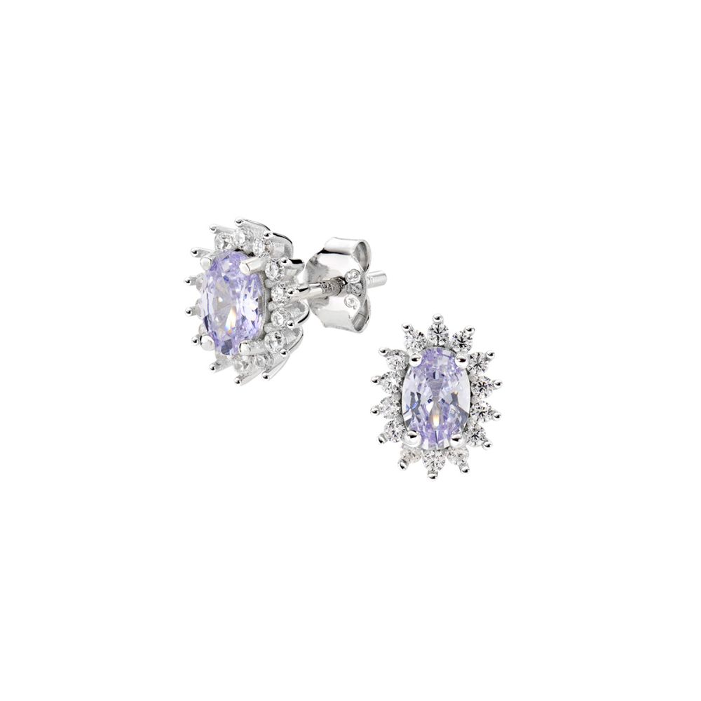 Amen Orecchini Argento Royal Lady Zircone Lilla