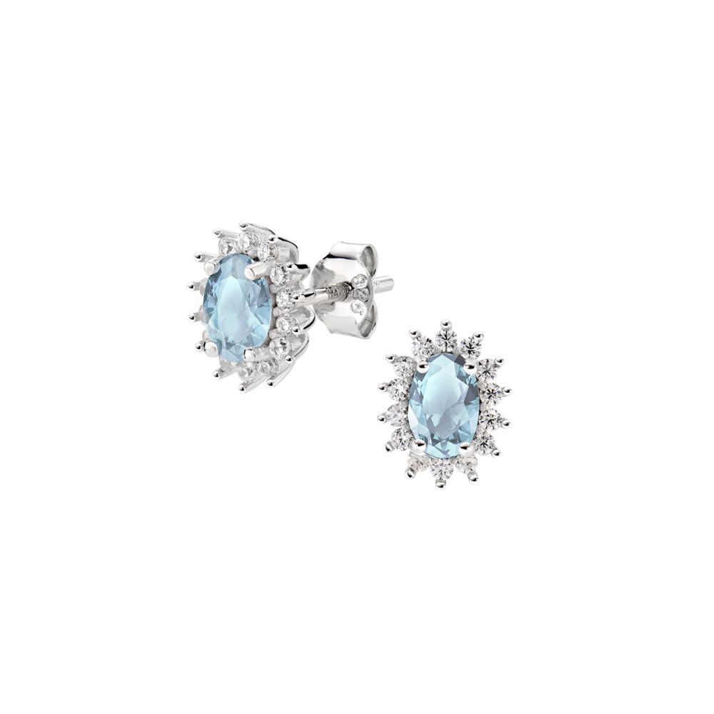 Amen Orecchini Argento Royal Lady Zircone Blu London
