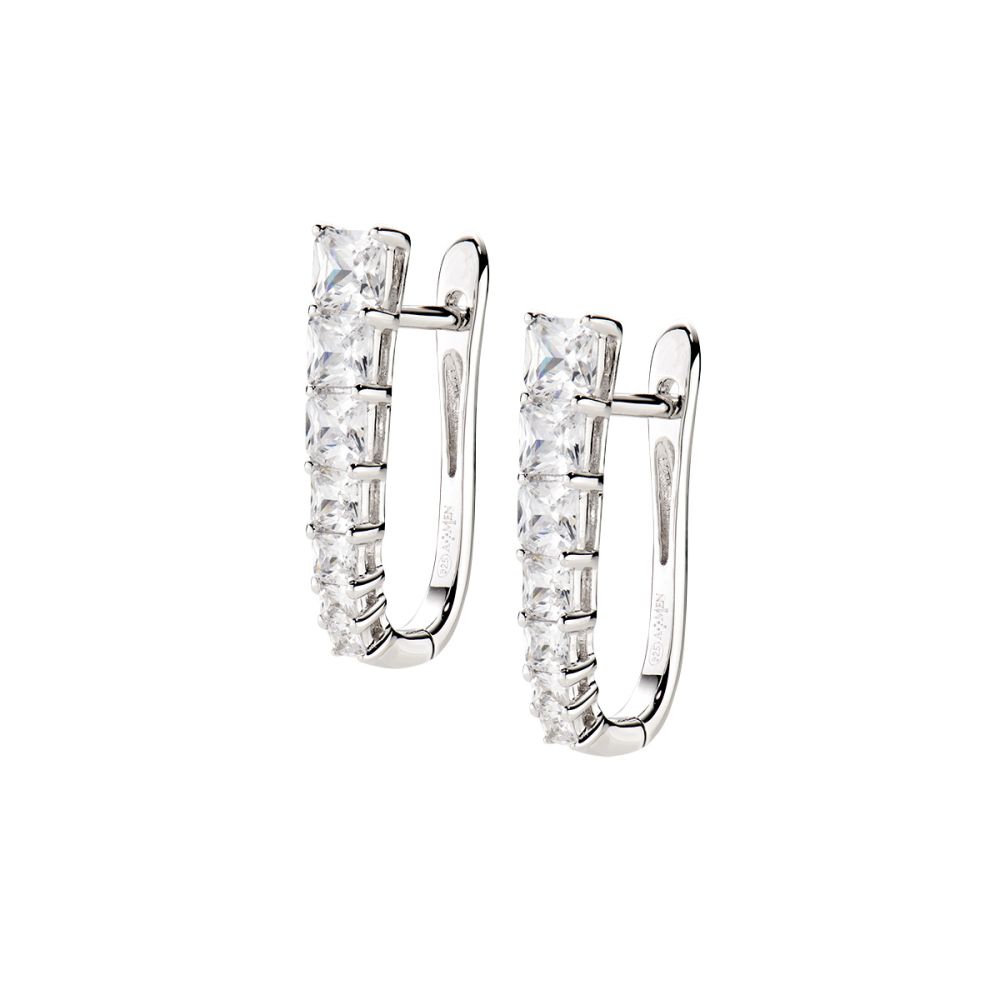 Amen Orecchini Argento Zirconi Bianchi