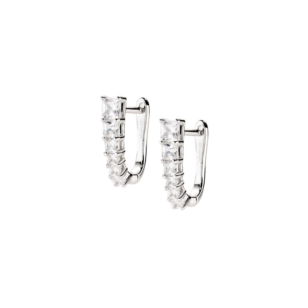 Amen Orecchini Argento Zirconi Bianchi