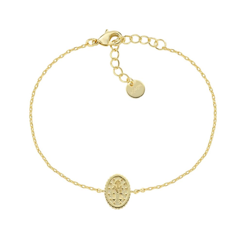 Amen Bracciale Ottone Gold con Madonnina