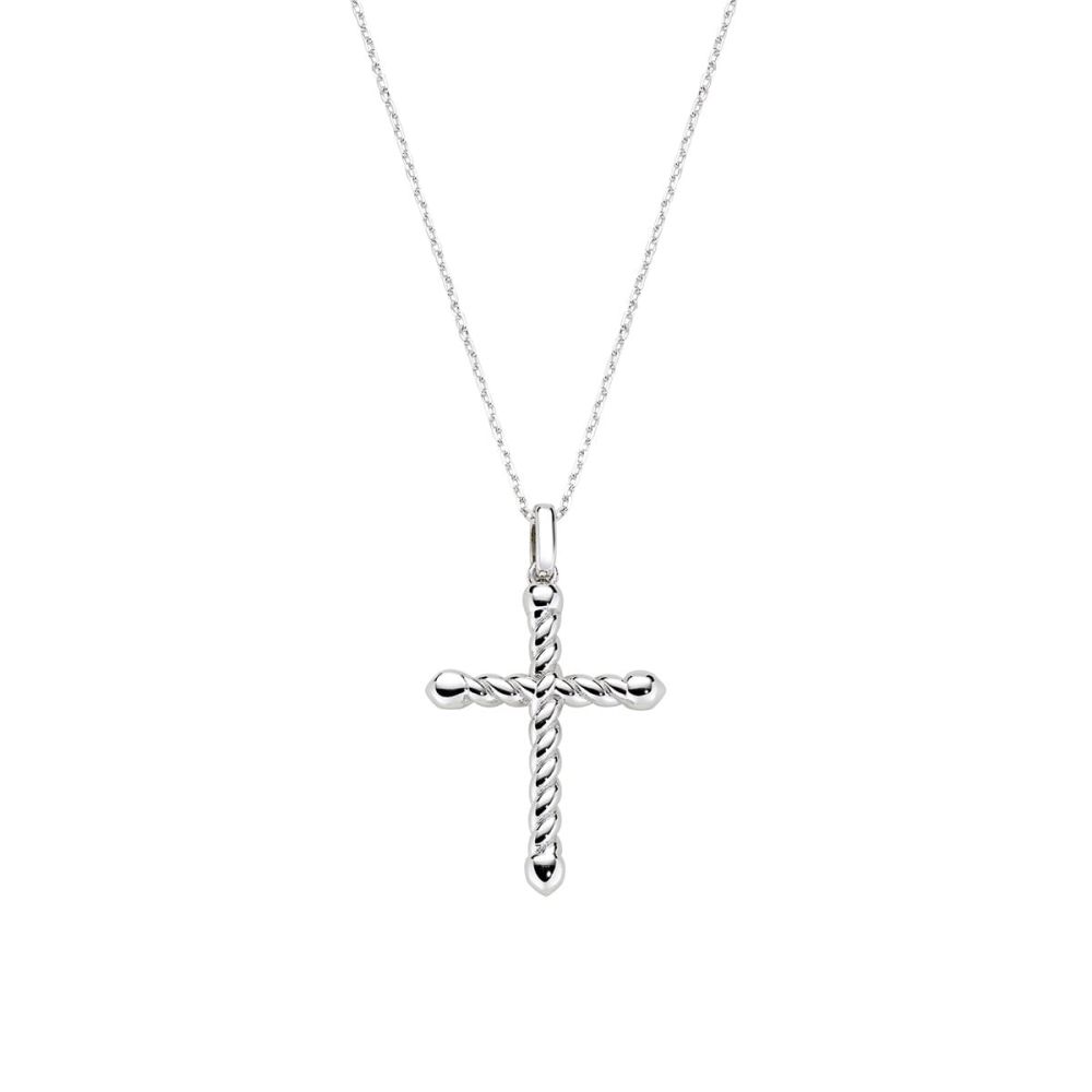 Amen Collana Ottone Croce con Zirconi