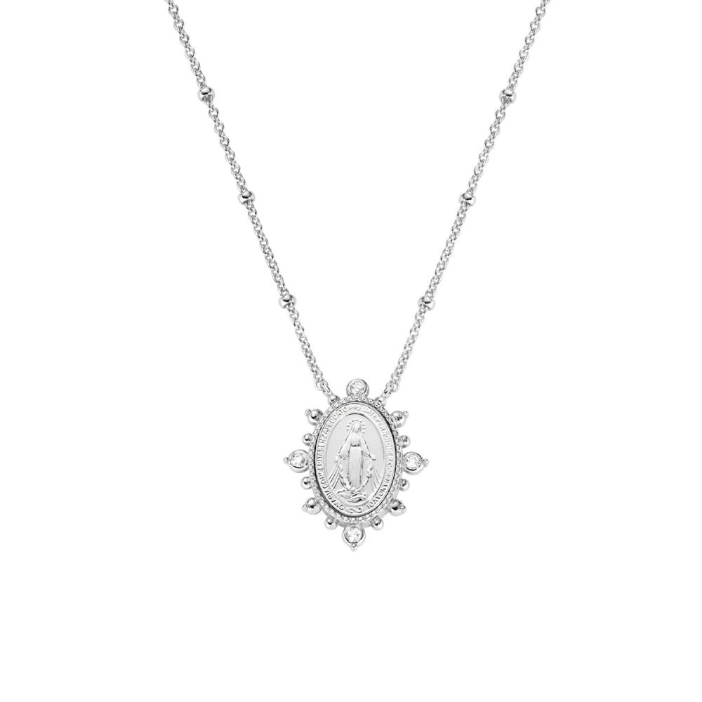 Amen Collana Ottone Madonnina con Zirconi