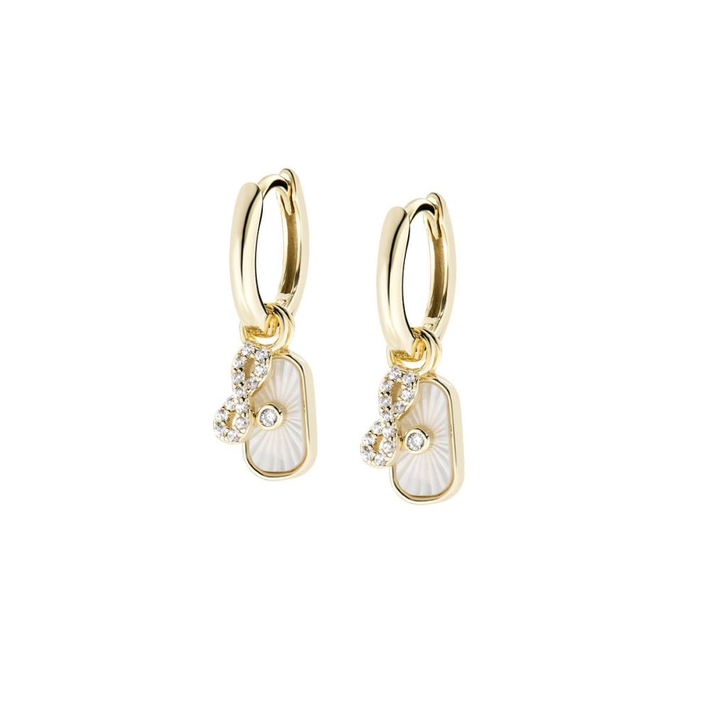 Amen Orecchini Ottone Gold Madreperla e Infinito