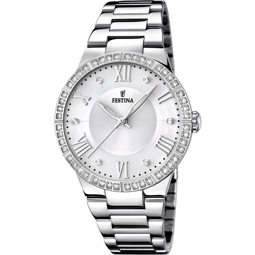 Festina Orologio Solo Tempo Acciaio Quadrante Silver