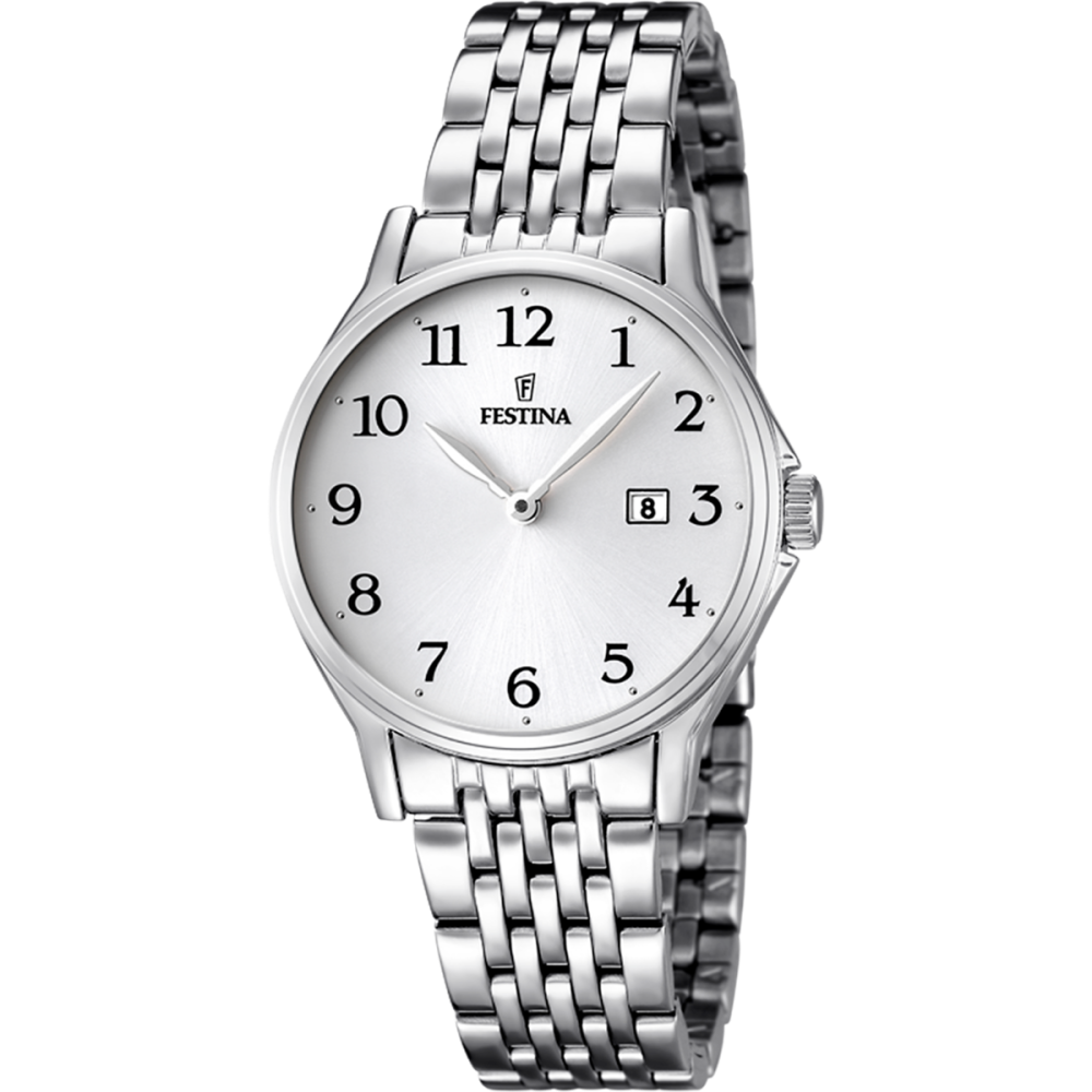 Festina Orologio Solo Tempo Acciaio Quadrante Silver