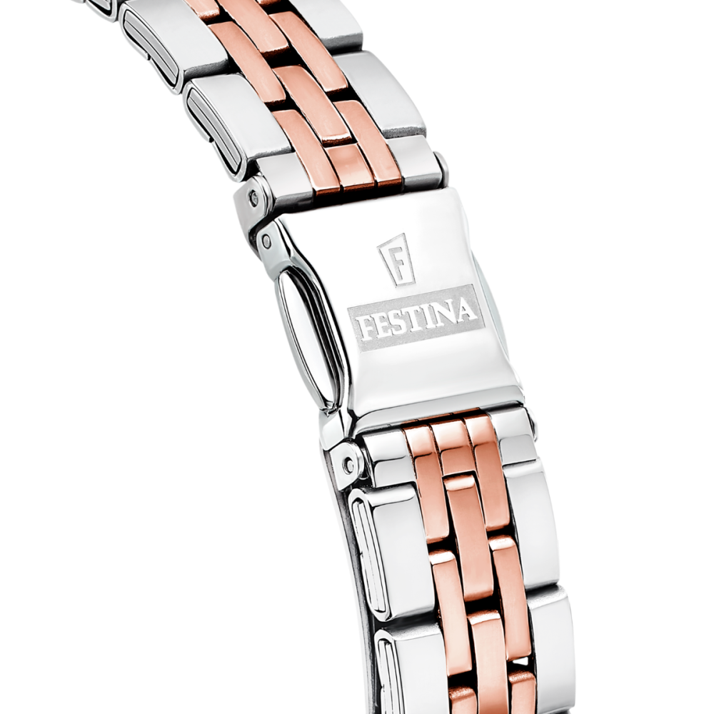 Festina Orologio Solo Tempo Acciaio Bicolore Quadrante Silver
