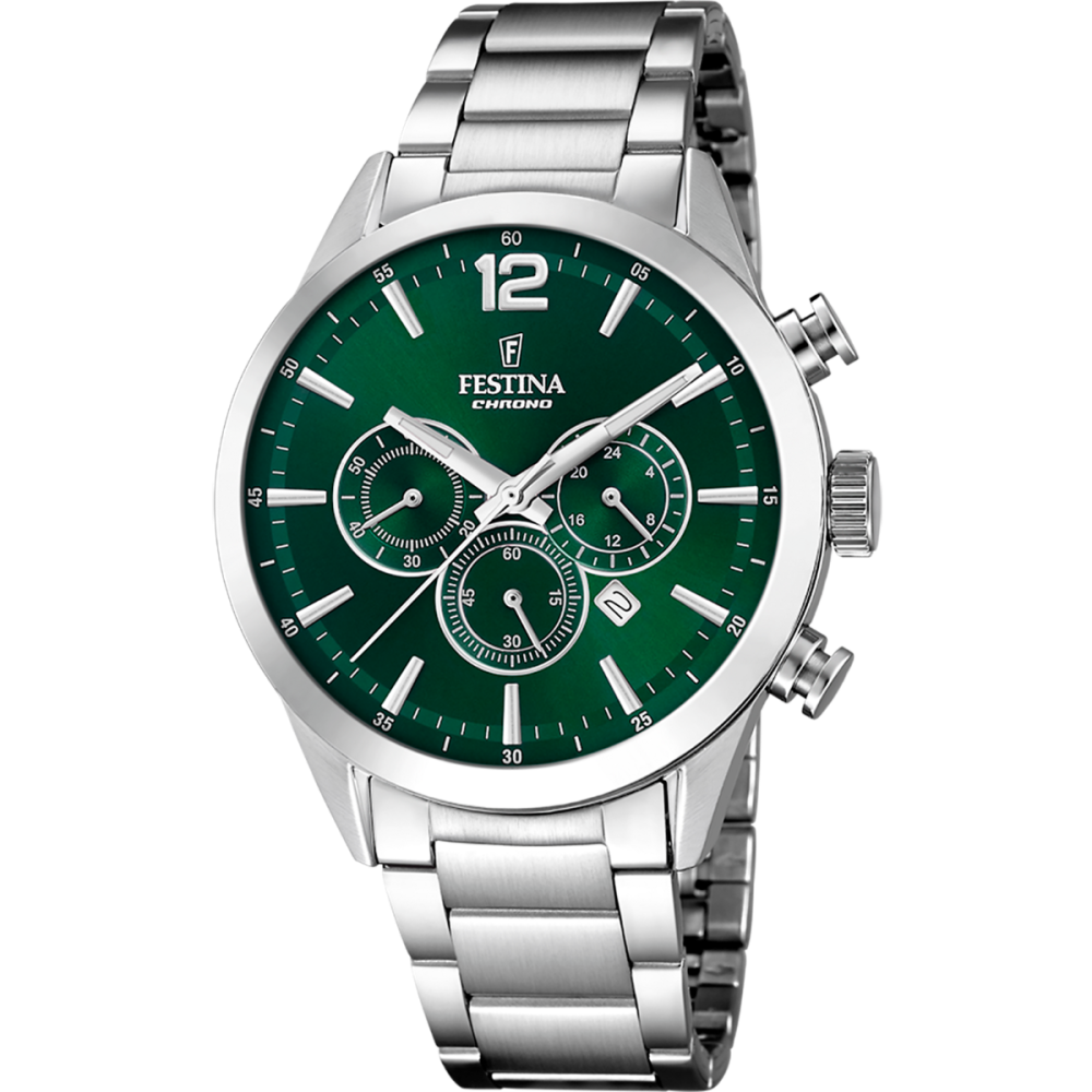 Festina Orologio Cronografo Acciaio Quadrante Verde