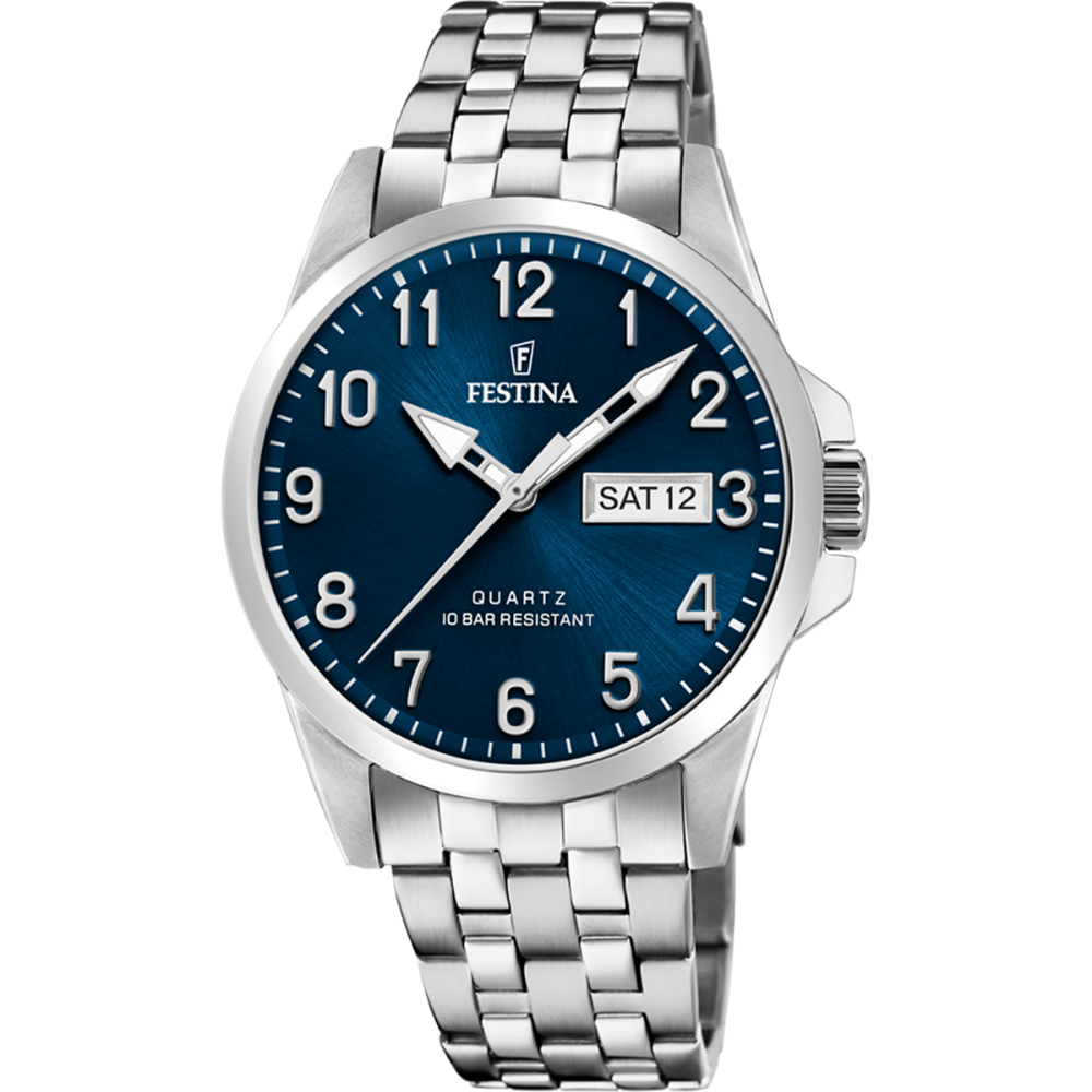 Festina Orologio Solo Tempo Acciaio Quadrante Blu