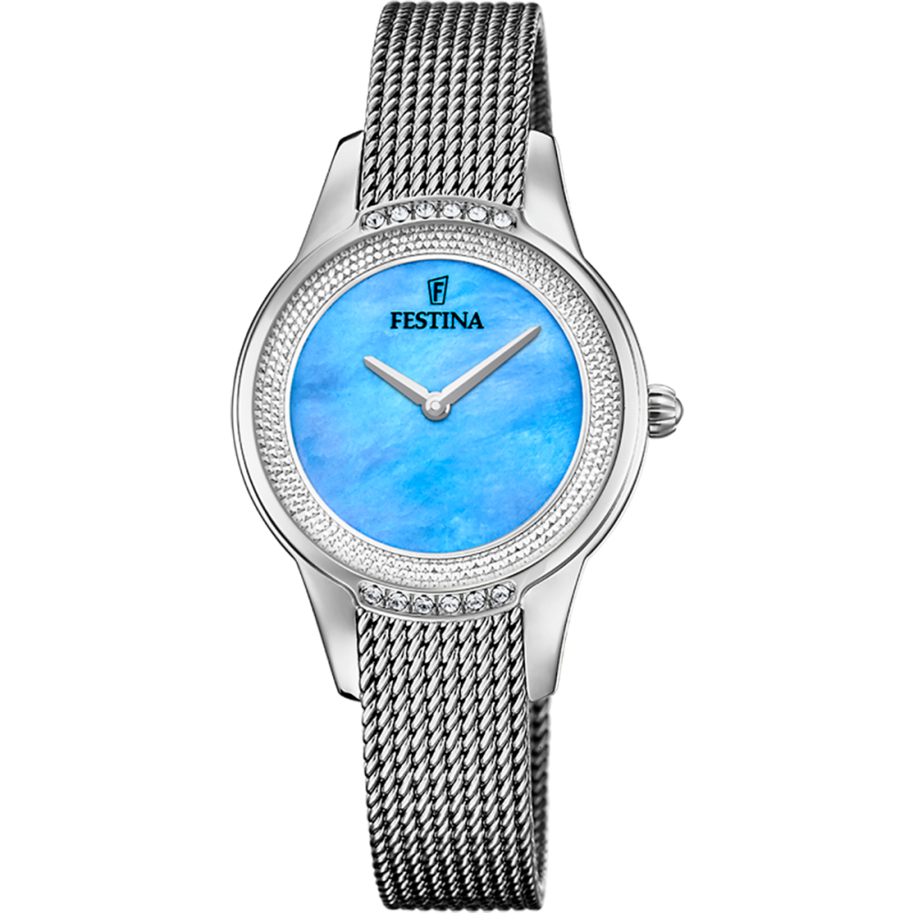Festina Orologio Solo Tempo Acciaio Quadrante Azzurro