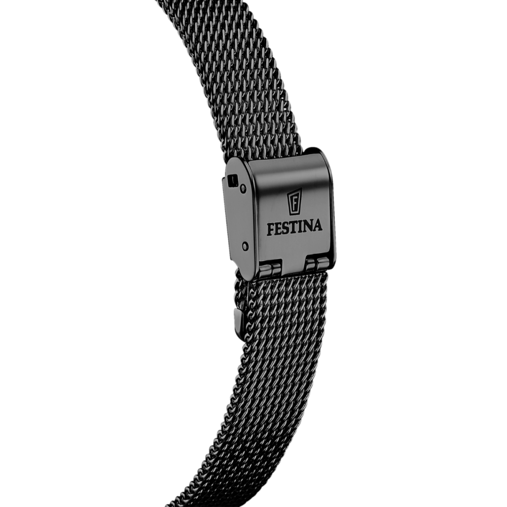 Festina Orologio Acciaio Rosè Solo Tempo Quadrante Nero