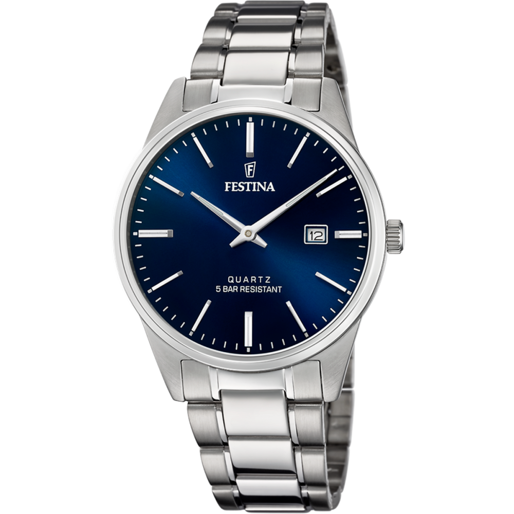 Festina Orologio Solo Tempo Acciaio Quadrante Blu