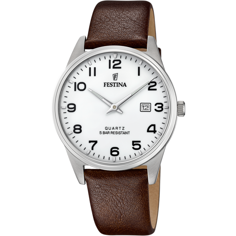 Festina Orologio Acciaio Solo Tempo Quadrante Bianco