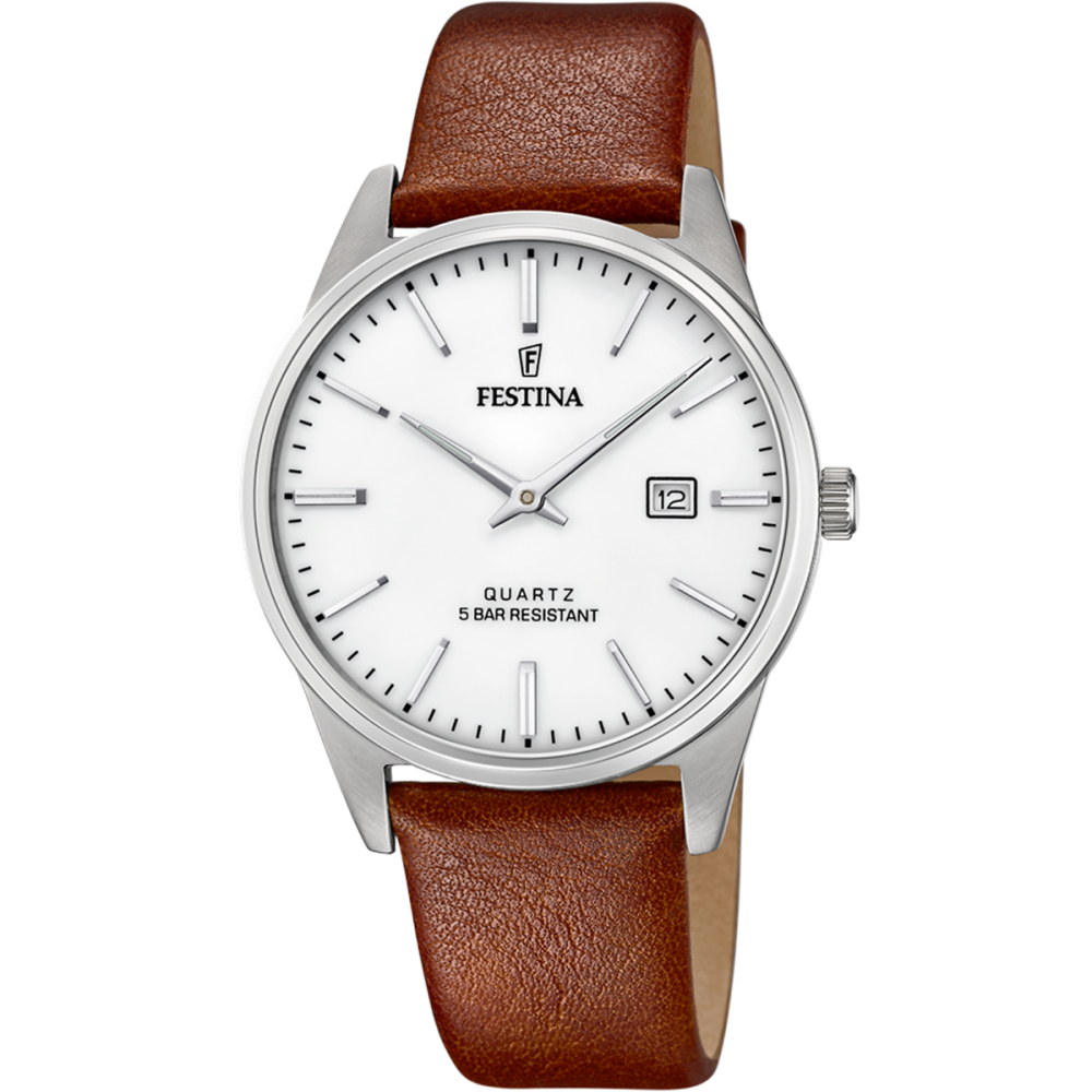 Festina Orologio Acciaio Solo Tempo Quadrante Silver