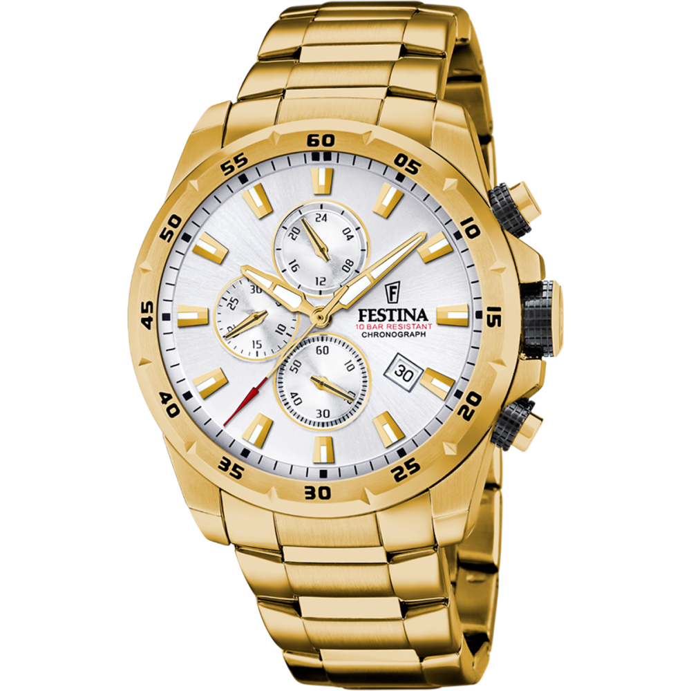 Festina Orologio Cronografo Acciaio Gold Quadrante Gold