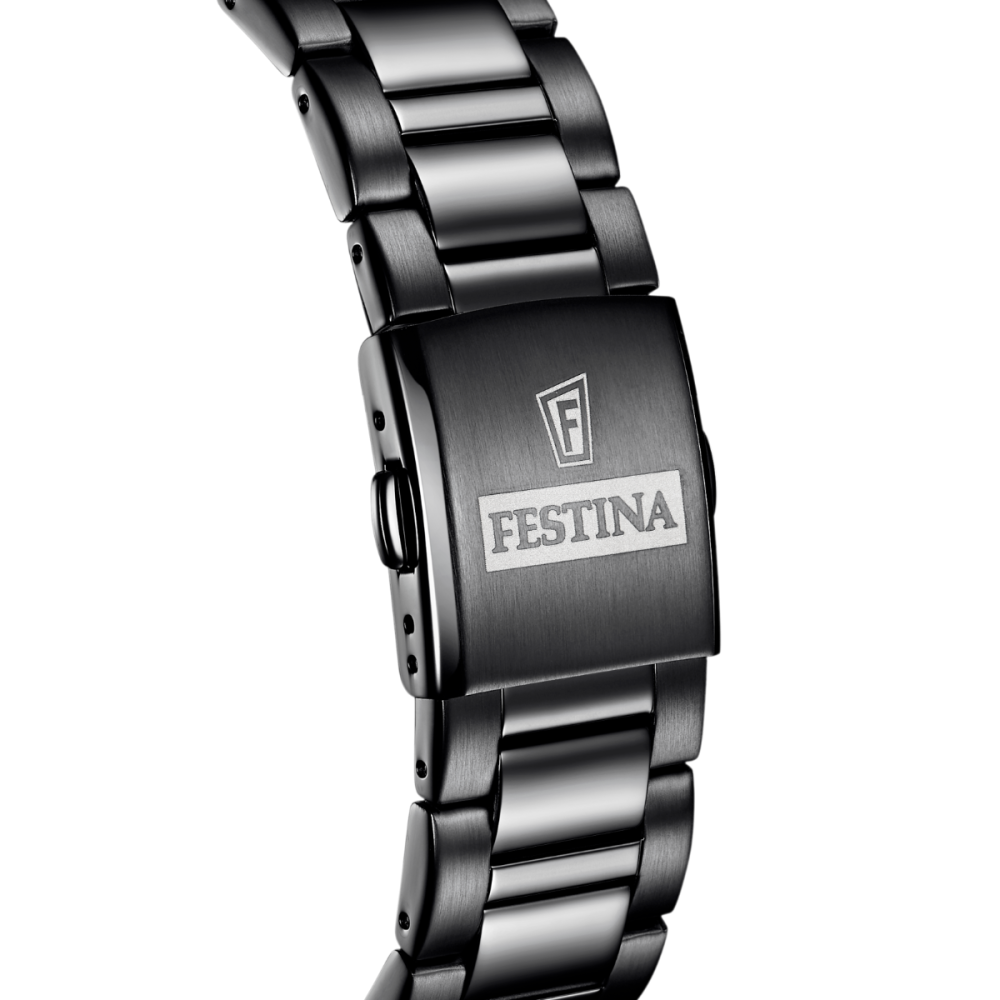 Festina Orologio Cronografo Acciaio Nero Quadrante Nero