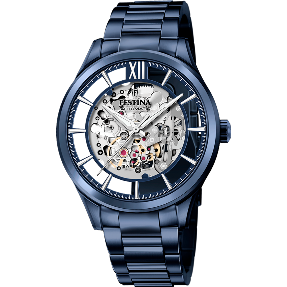 Festina Orologio Solo Tempo Acciaio Blu Automatico