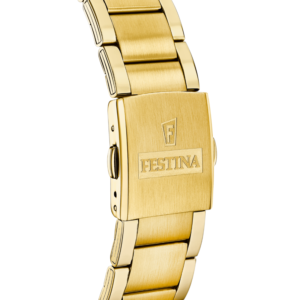 Festina Orologio Cronografo Acciaio Gold Quadrante Bianco