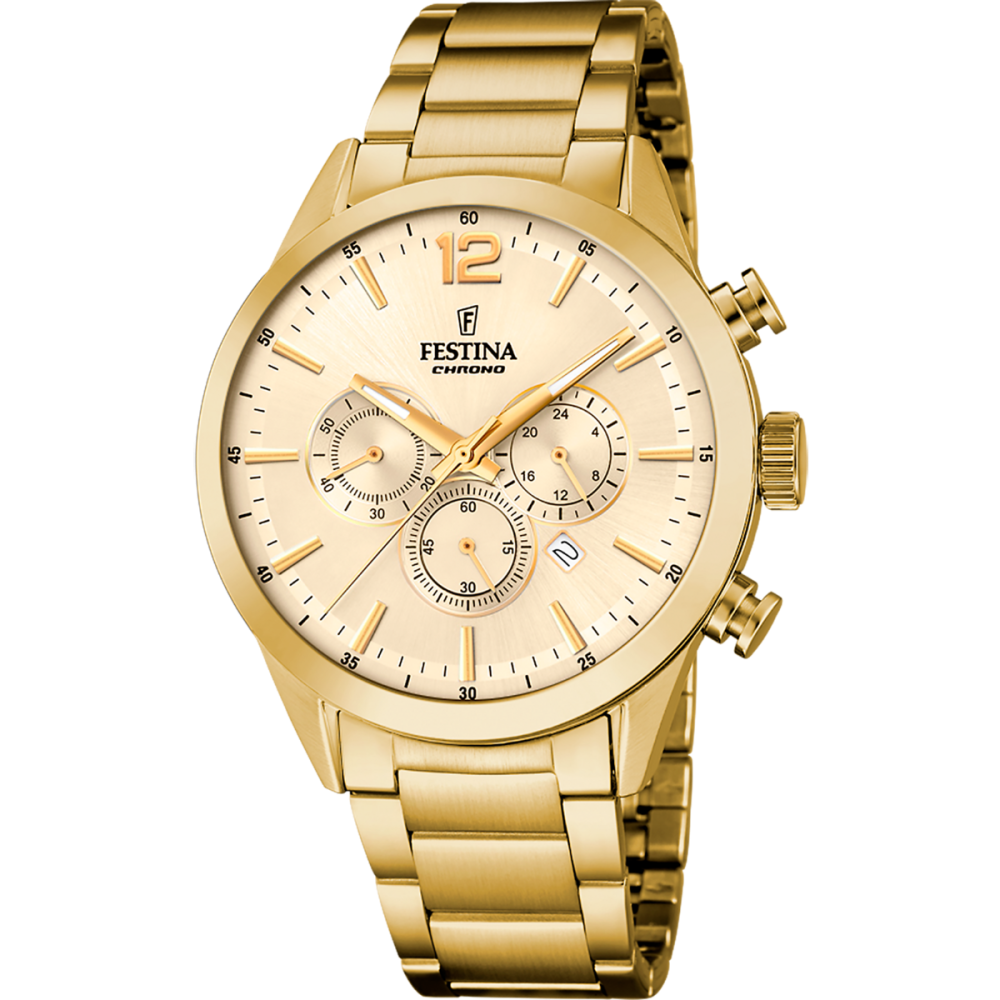 Festina Orologio Cronografo Acciaio Gold Quadrante Gold