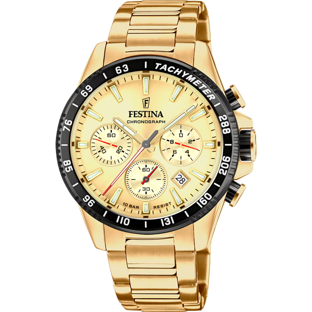 Festina Orologio Cronografo Acciaio Gold Quadrante Gold