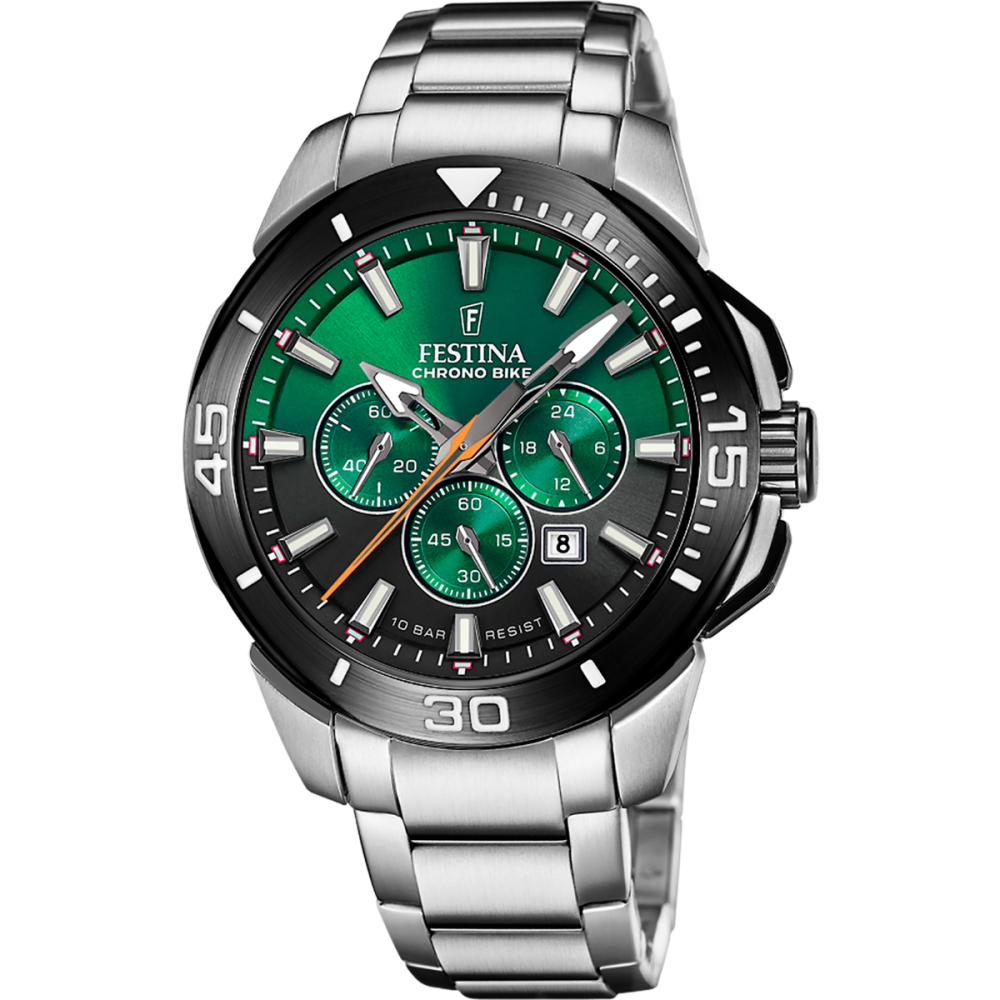 Festina Orologio Cronografo Acciaio Quadrante Verde